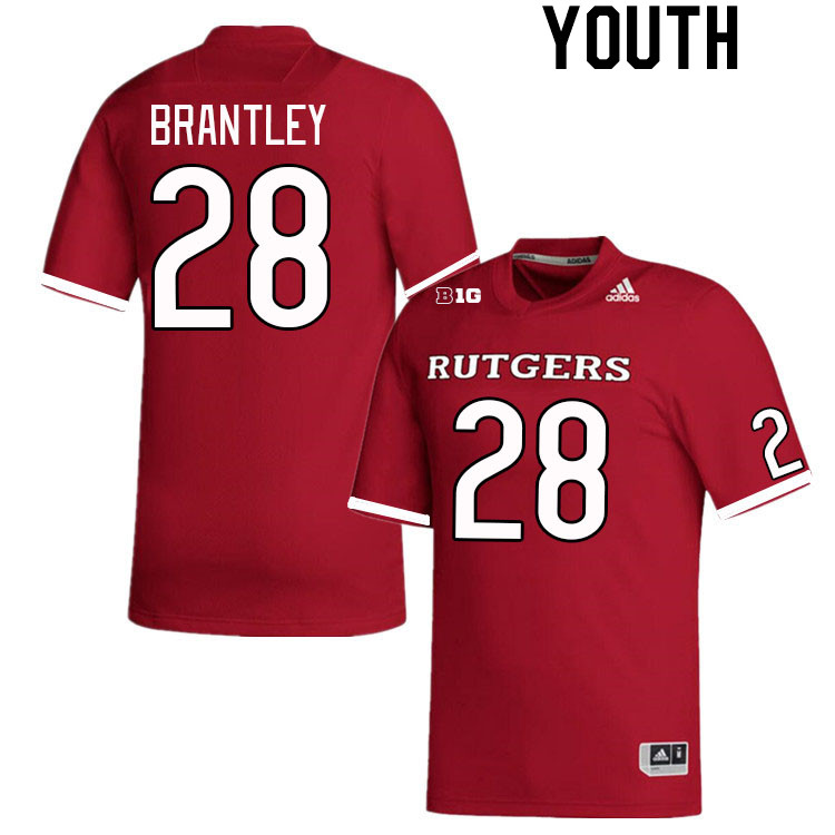 Youth #28 Naseim Brantley Rutgers Scarlet Knights College Football Jerseys Stitched Sale-Scarlet